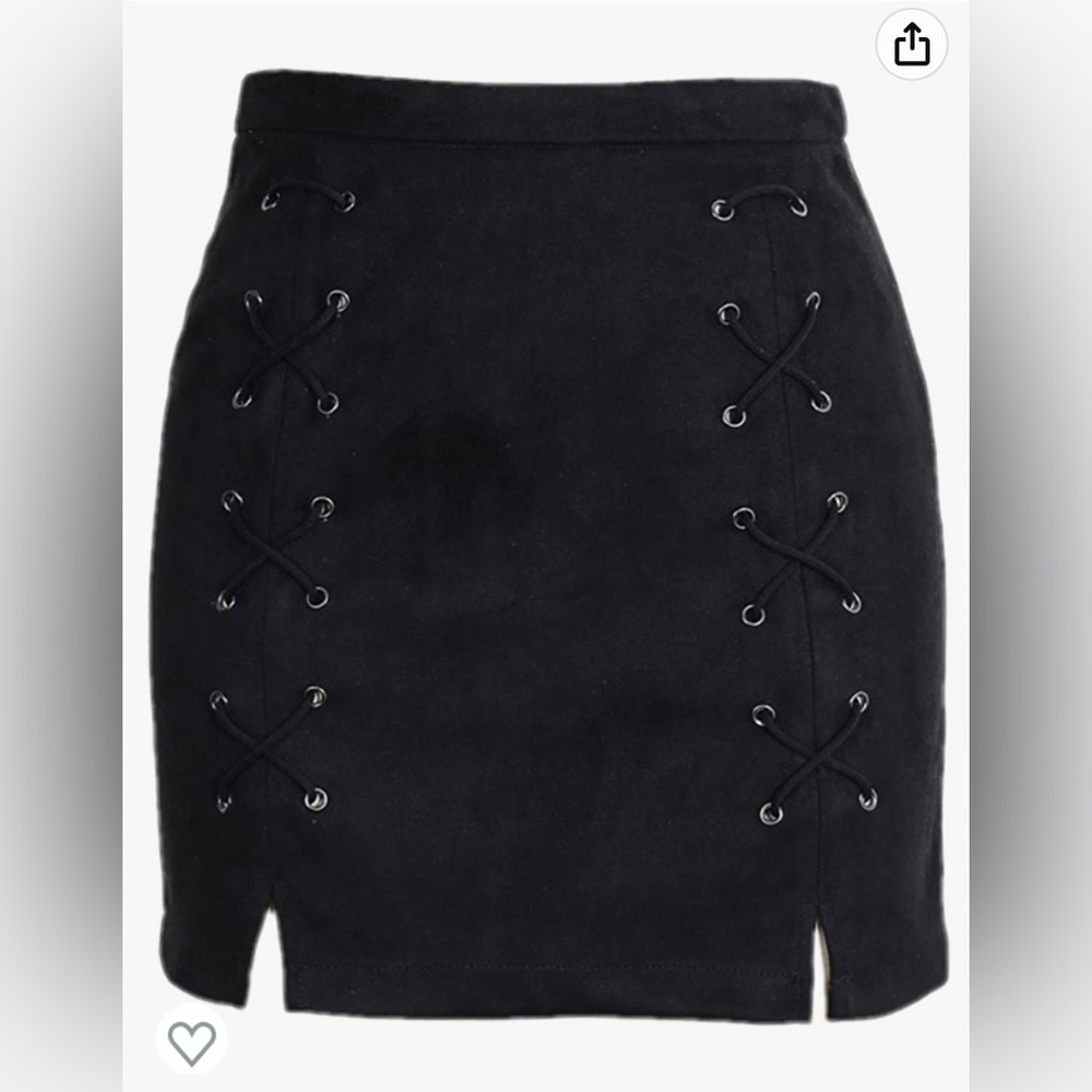 High Waist Lace Up Bodycon Faux Suede A Line Mini Pencil